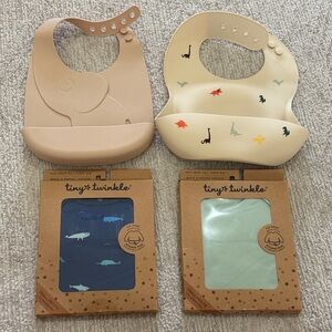 Silicone Bib Set and full sleeve bibs